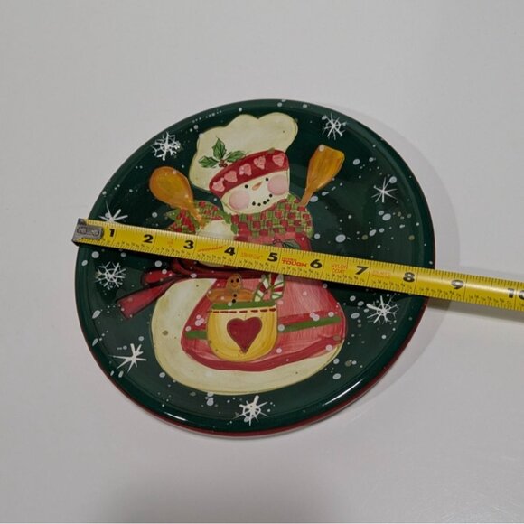 Hand-Painted Snowman Holiday Plate By Certified International - Picture 3 of 7